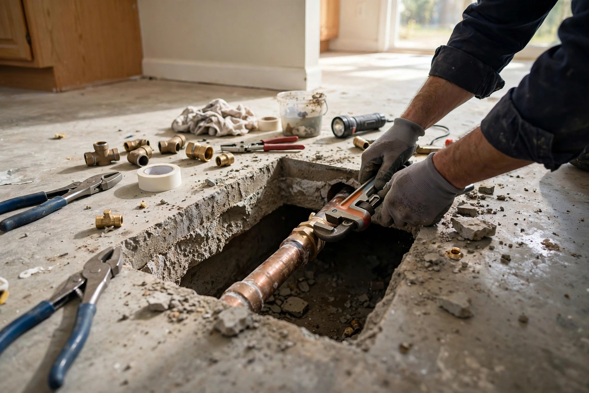 Slab leak repair in Bullhead City, AZ